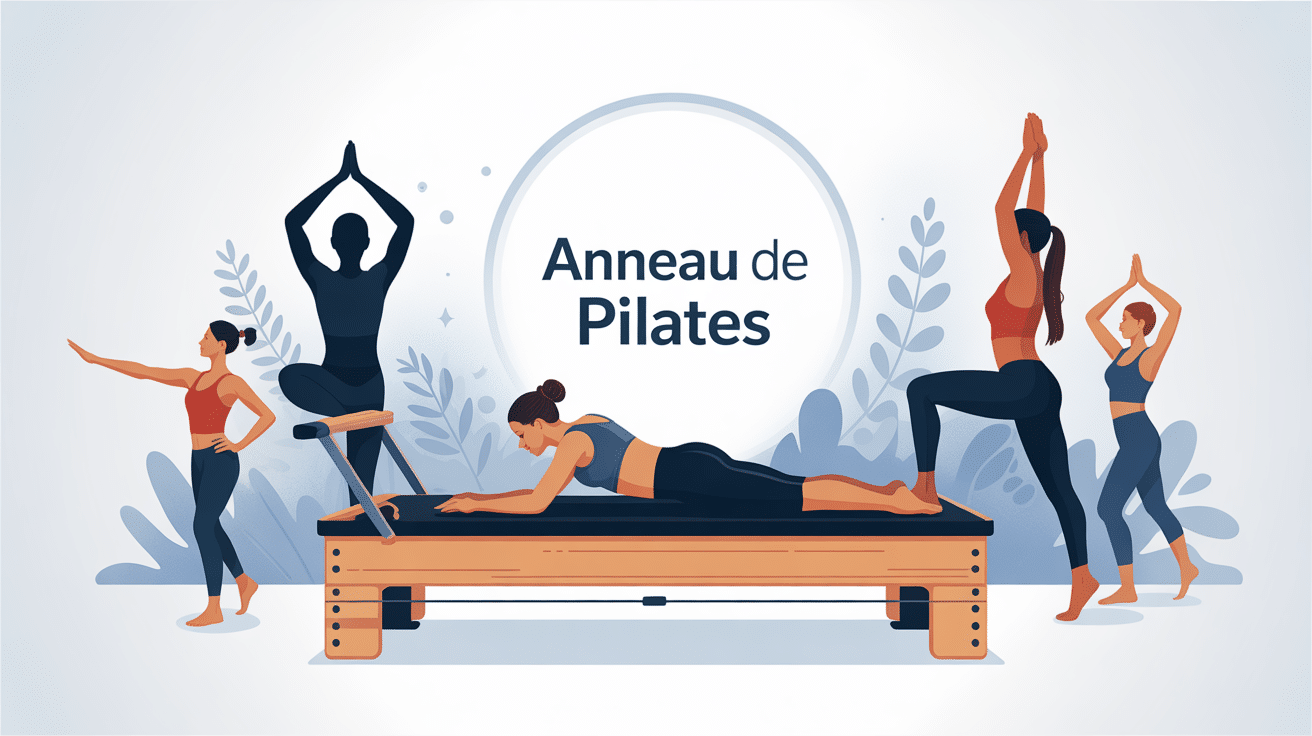 illustration anneau de pilates en posture sportive