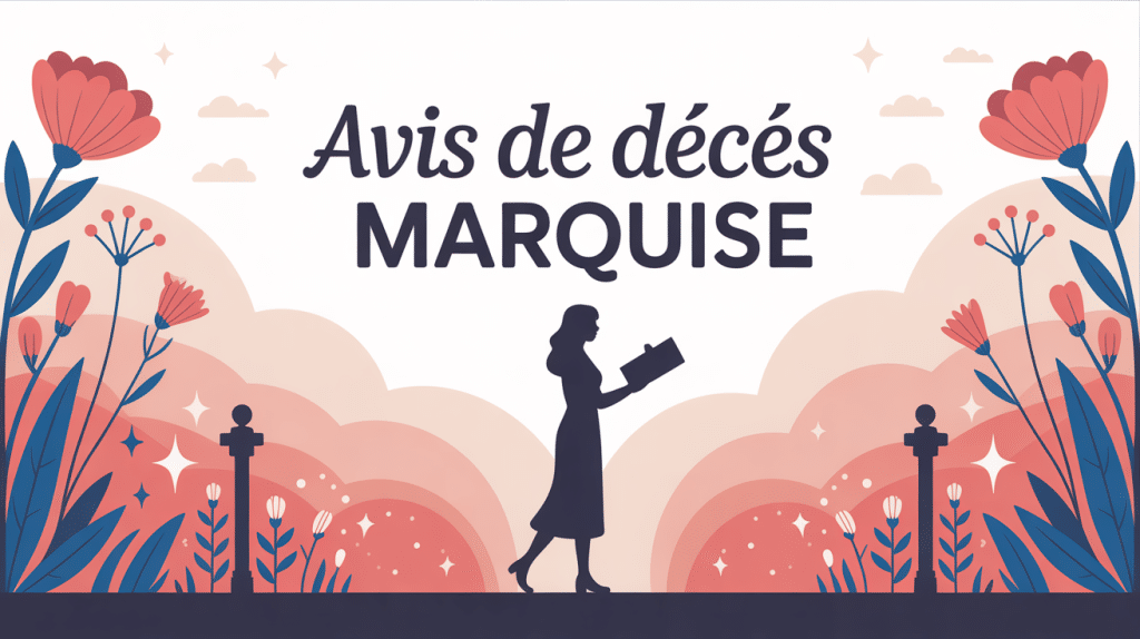 Illustration avis de décès Marquise message condoléances