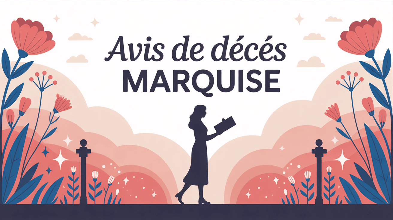 Illustration avis de décès Marquise message condoléances