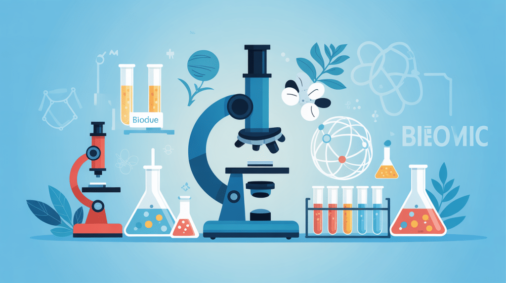 illustration biovic univers scolaire et laboratoire