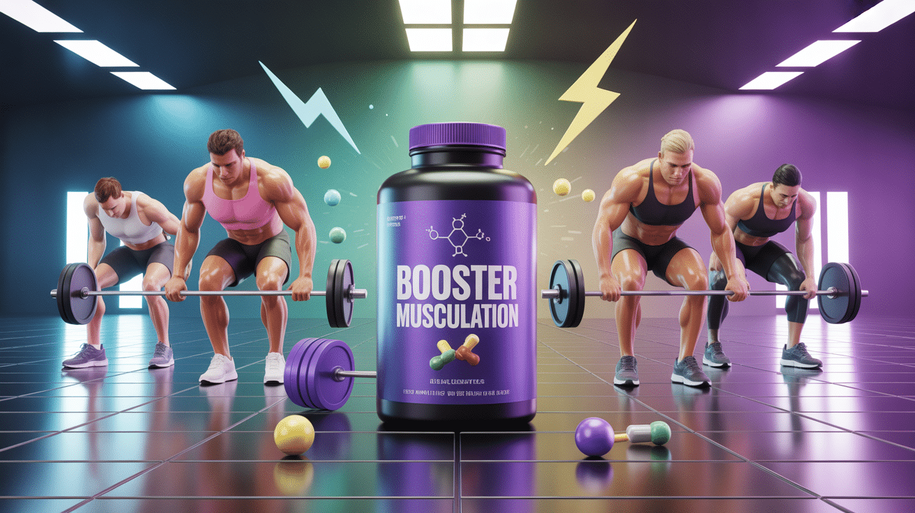 illustration 3d booster pour la musculation