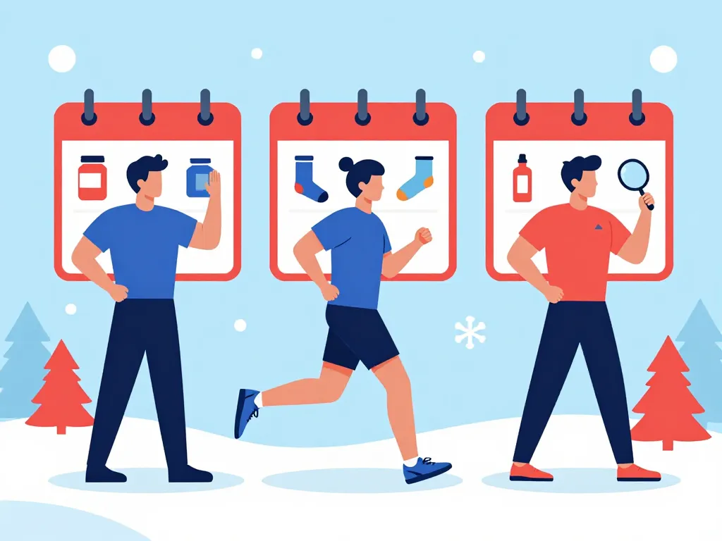 types de calendrier de l avent homme sportif illustration silhouettes et accessoires