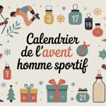 illustration calendrier de l avent homme sportif ambiance sportive et hivernale