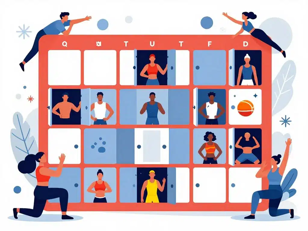 calendrier de l avent sportif illustration sport figures