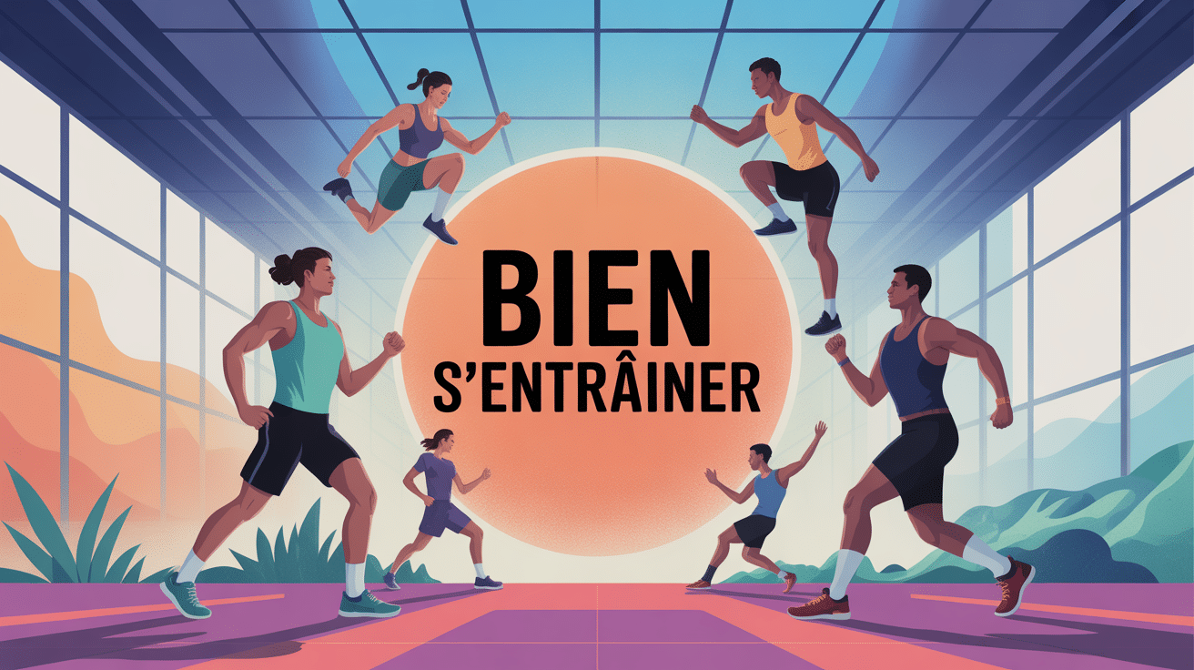 comment bien s'entraîner illustration silhouettes sportives
