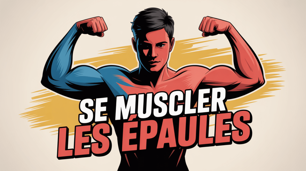 comment se muscler les épaules avec illustration colorée haltères