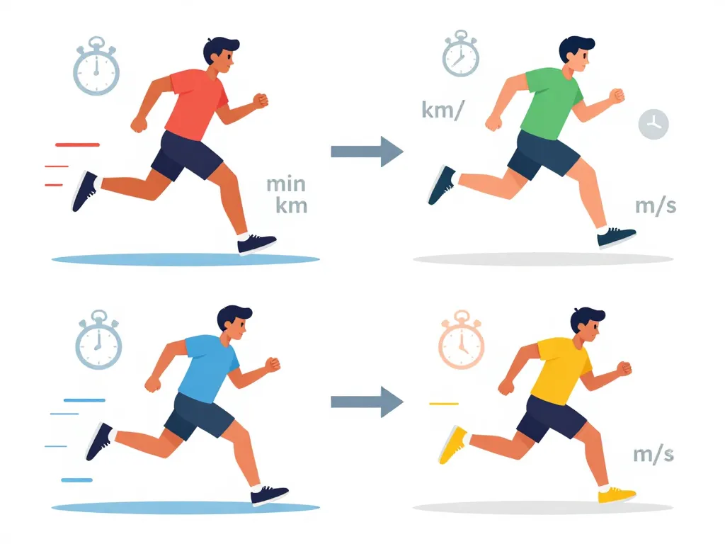 schéma conversion allure vitesse avec unités