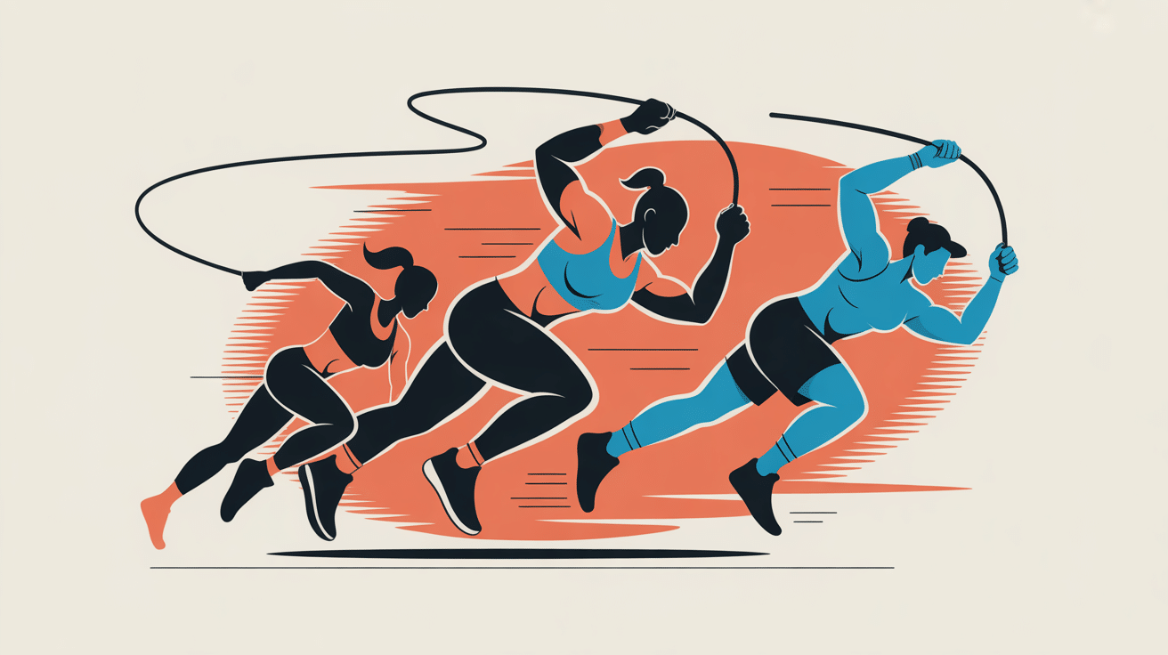 corde a sauter crossfit illustration dynamique sportive