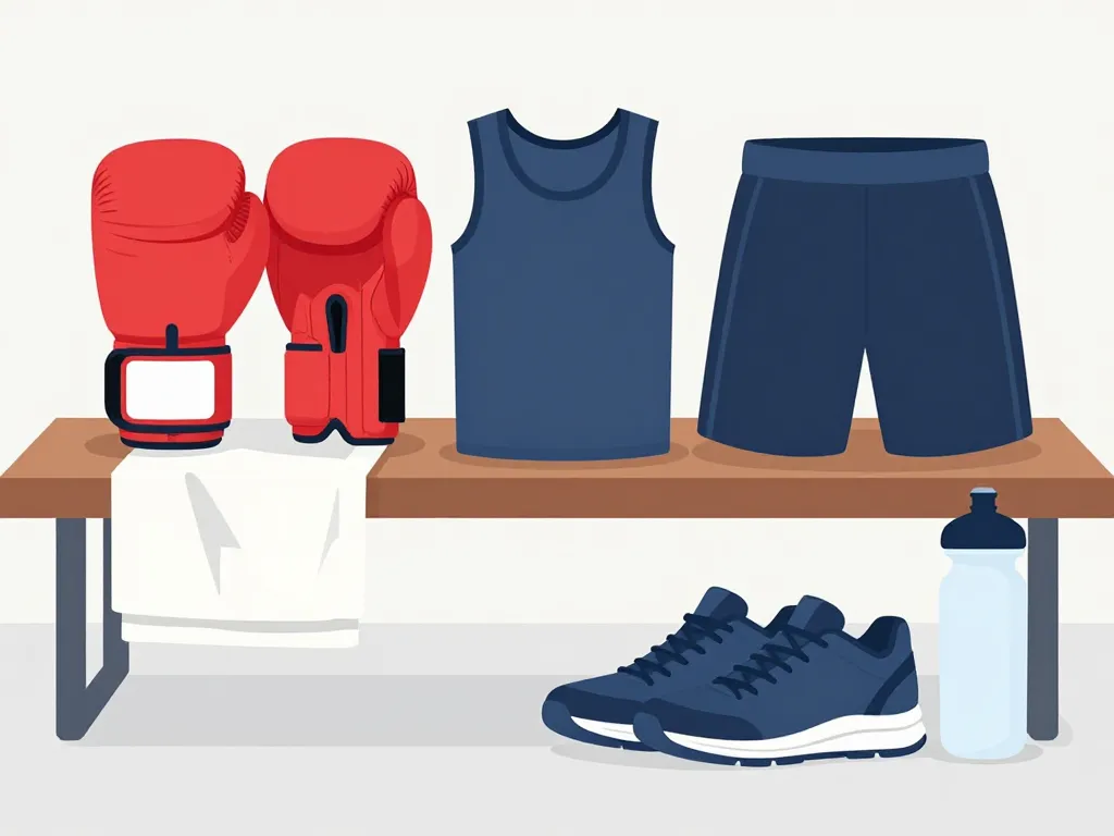 Équipement de base fitting boxing, gants, vêtements sportifs, accessoires