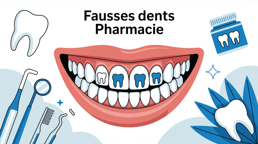 illustration fausses dents pharmacie différents types