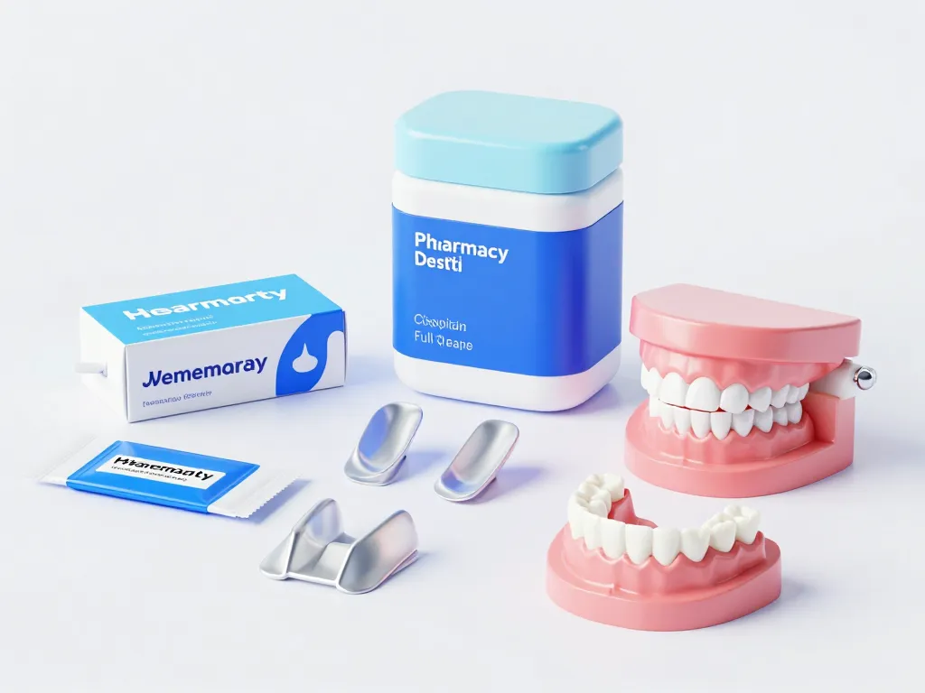 différents produits fausses dents pharmacie