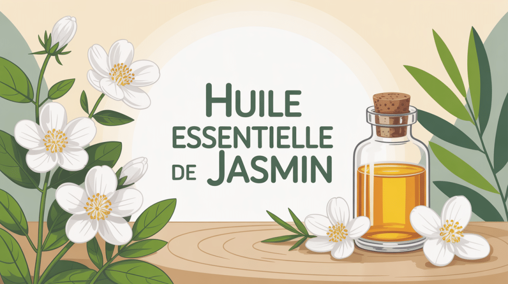 huile essentielle jasmin bouteille fleurs ambiance zen