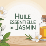 huile essentielle jasmin bouteille fleurs ambiance zen