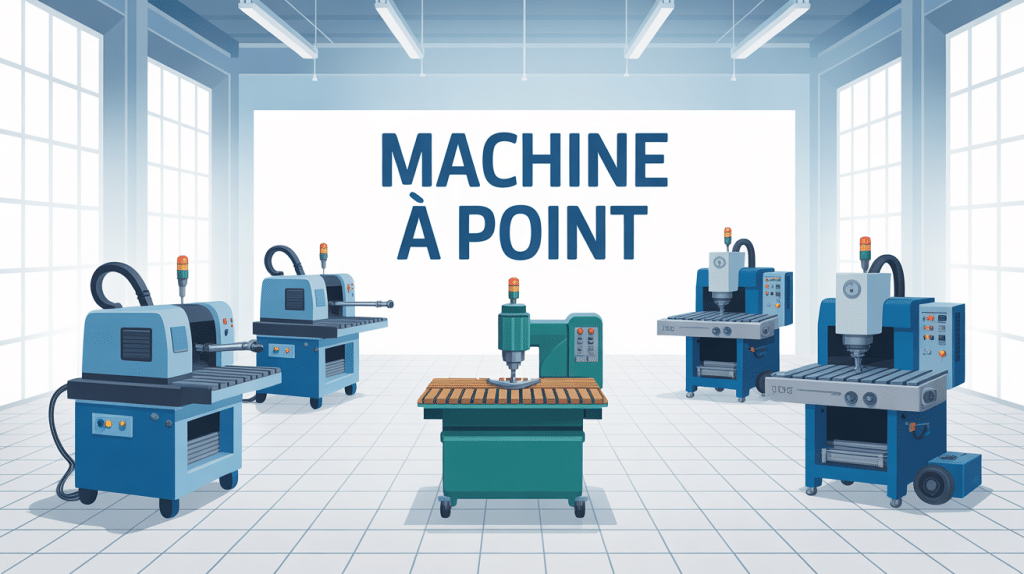machine a point sur chantier avec dalles alignees