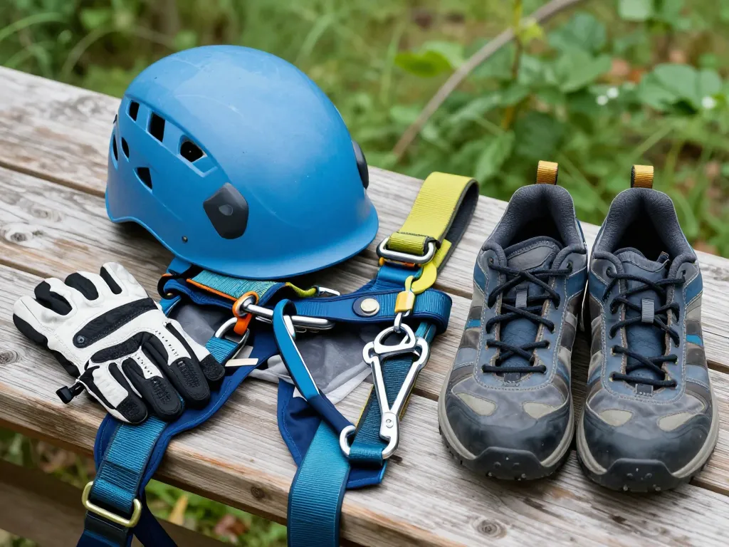 Matériel de sécurité via ferrata Vouglans baudrier casque longe chaussures