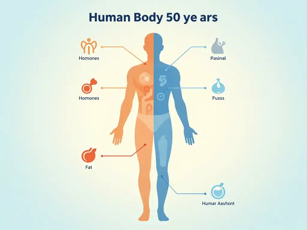 Diagramme changements métabolisme après 50 ans