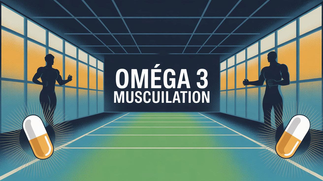 Illustration oméga 3 musculation capsules et récupération