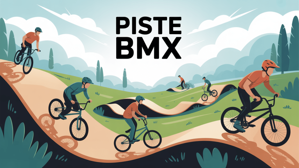 illustration piste bmx ambiance sportive familiale