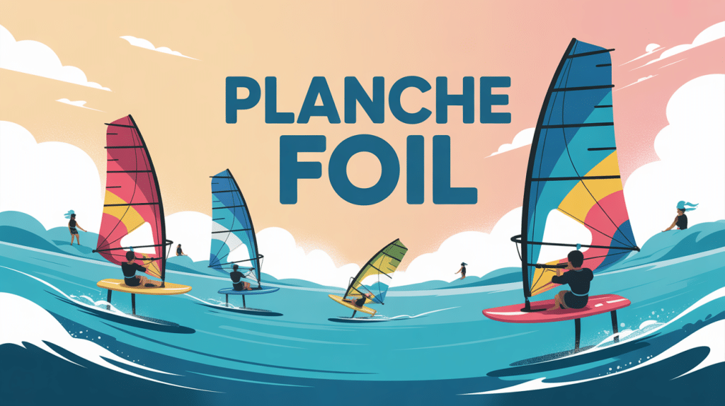 illustration planche foil différents modèles flottant sur l’eau