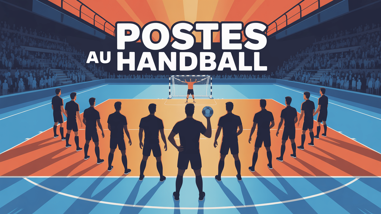 illustration postes handball équipe terrain
