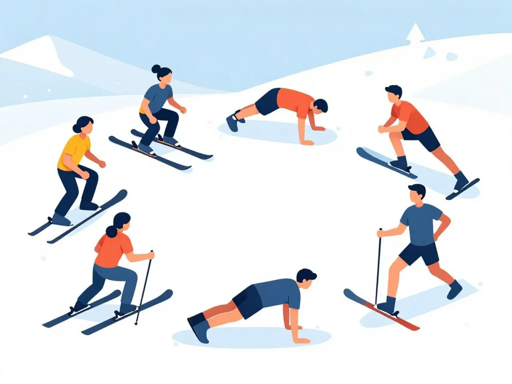 illustration preparation physique pour le ski exercices clés
