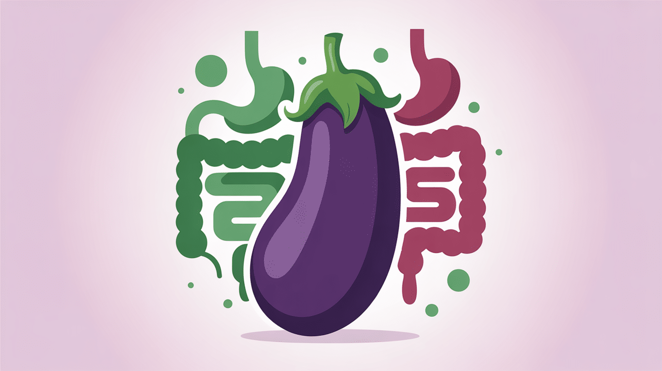 illustration problèmes gastro-intestinaux allergie aubergine digestion