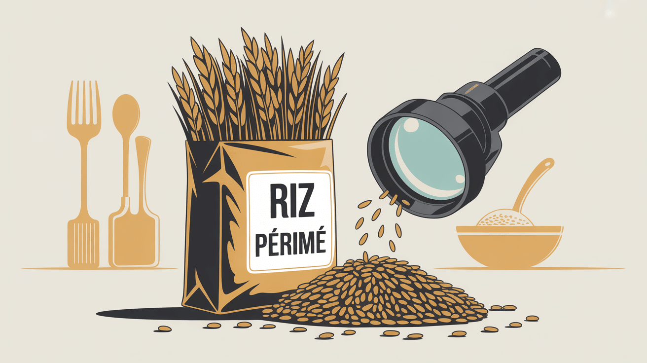 riz périmé danger illustration paquet loupe