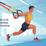 Sportif utilisant une sangle de suspension en intérieur
