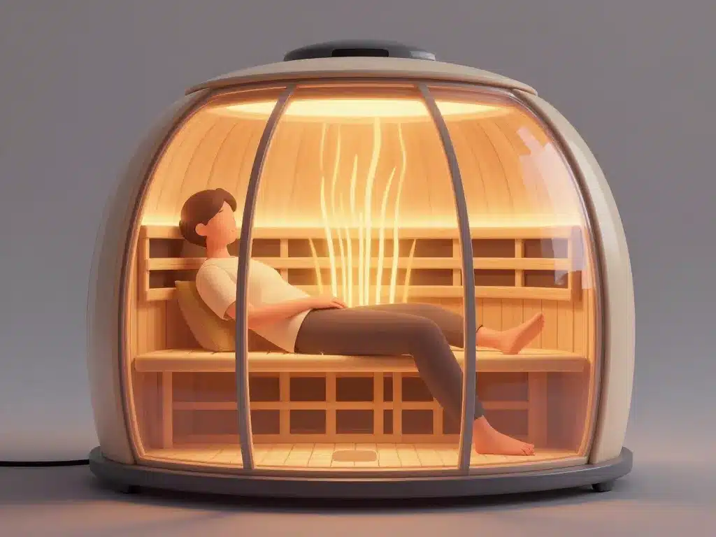 personne dans sauna dome vue coupe rayons infrarouges