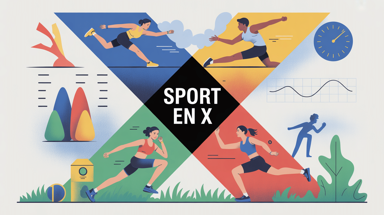 illustration sport en x séance dynamique blocs intervalles