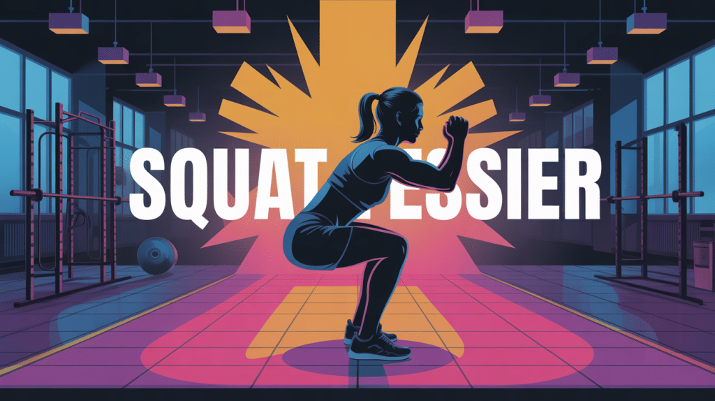 illustration squat fessier salle de sport stylisée