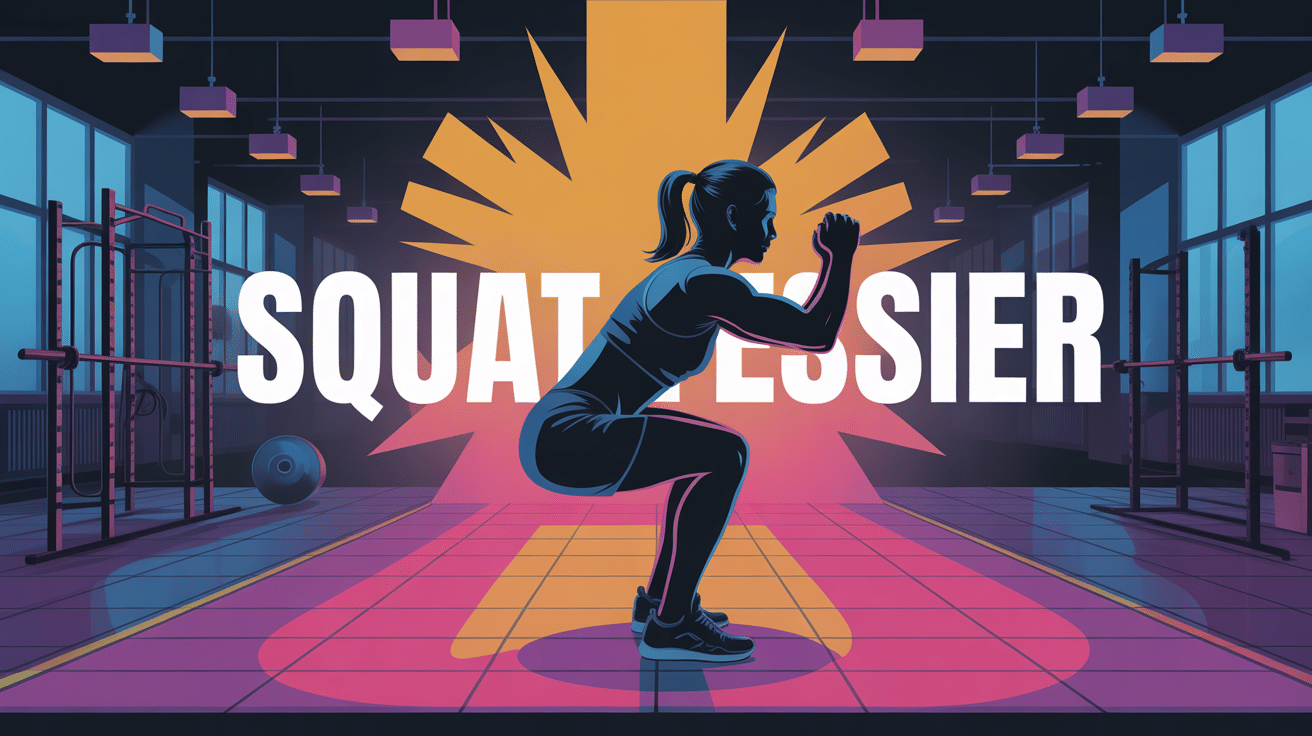 illustration squat fessier salle de sport stylisée