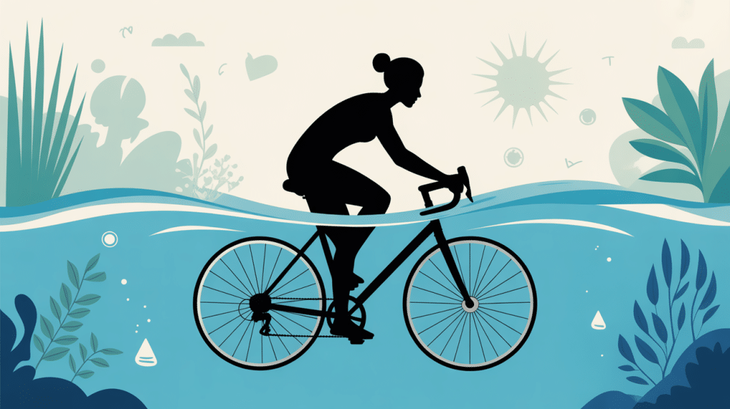 velo aquatique illustration ambiance bien-etre piscine