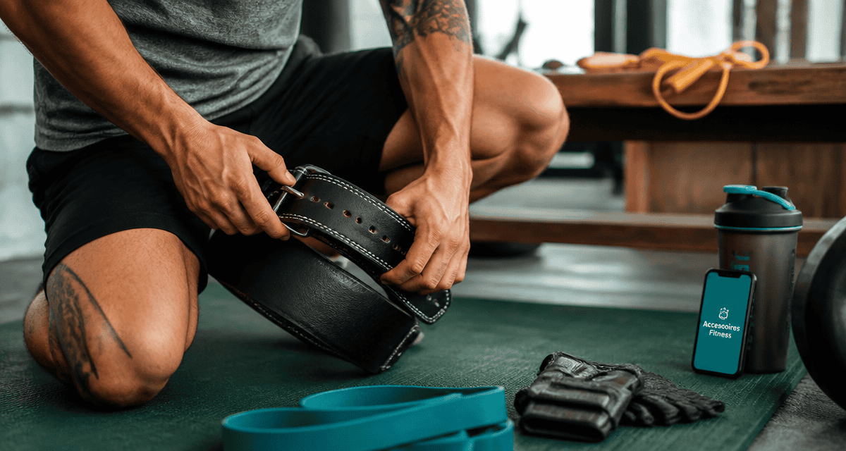 Accessoires de sport sur tapis en salle