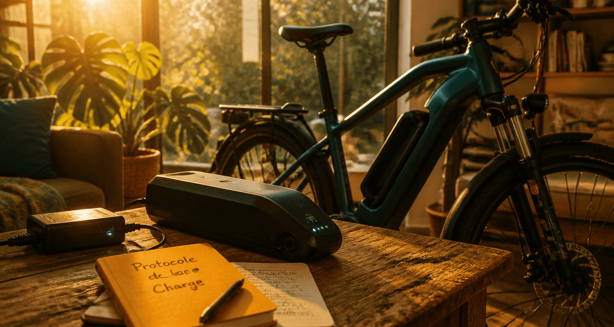 Charger velo electrique batterie extraite chargeur