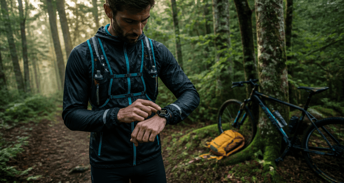 comparatif montre running coureur forêt