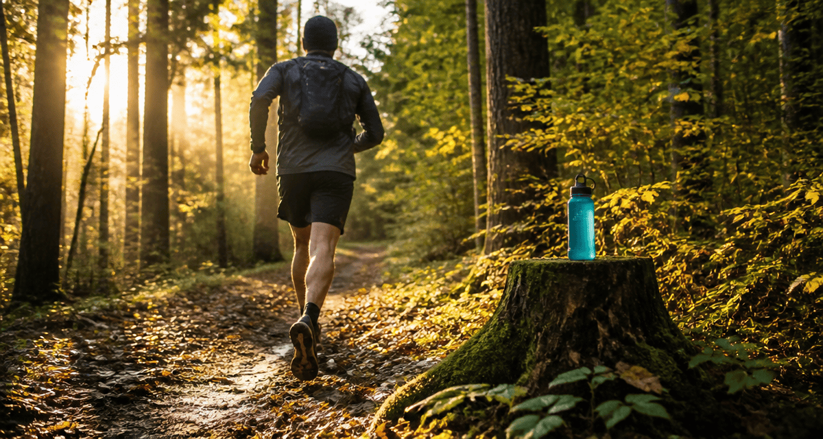 courir le matin a jeun sur sentier forestier