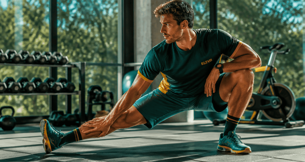 étirements musculation athlète salle