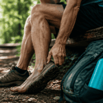 mal aux jambes apres avoir beaucoup marche randonneur assis