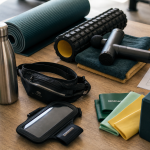 Accessoire pour sport : gourde, shaker et ceinture de running