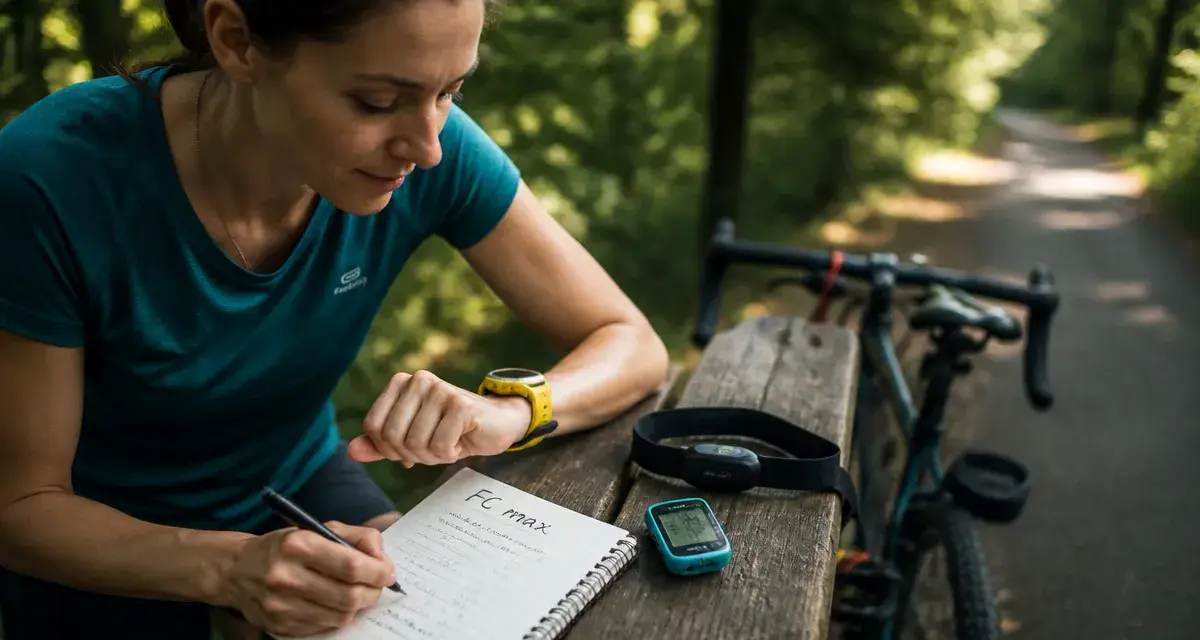 Calcul fc max femme : montre cardio au poignet en extérieur