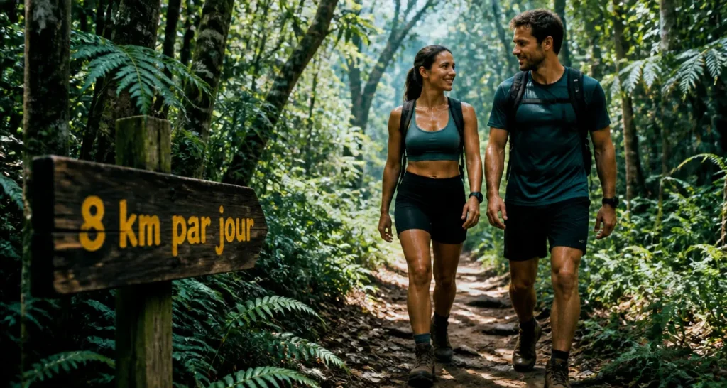 combien de km par jour pour maigrir marche en forêt