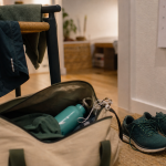 Comment se motiver à faire du sport : sac, chaussures et écouteurs prêts à s’entraîner