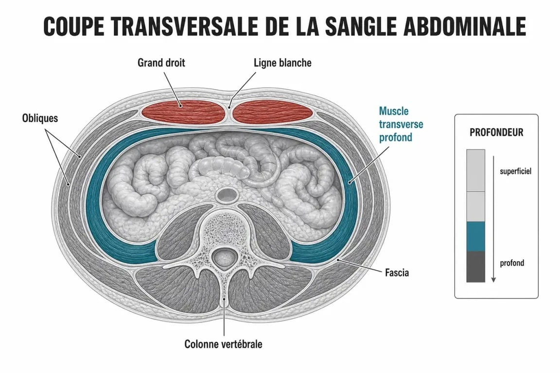 Schéma anatomique des muscles abdominaux pour un ventre plat et des abdos dessinés