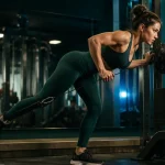 Exercice fessier poulie : kickback buste incliné, sans cambrer