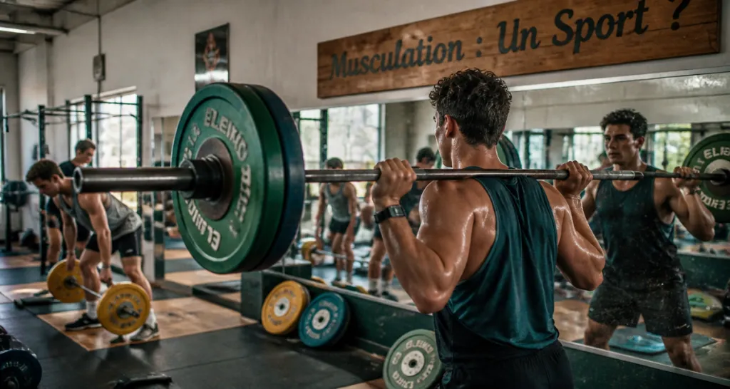 la musculation est elle un sport athlète soulevant barre salle