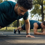 Séance de renforcement musculaire : pompes et planche
