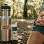 Electrolytes sodium sport : gourde et pastilles avant, pendant, après l’effort