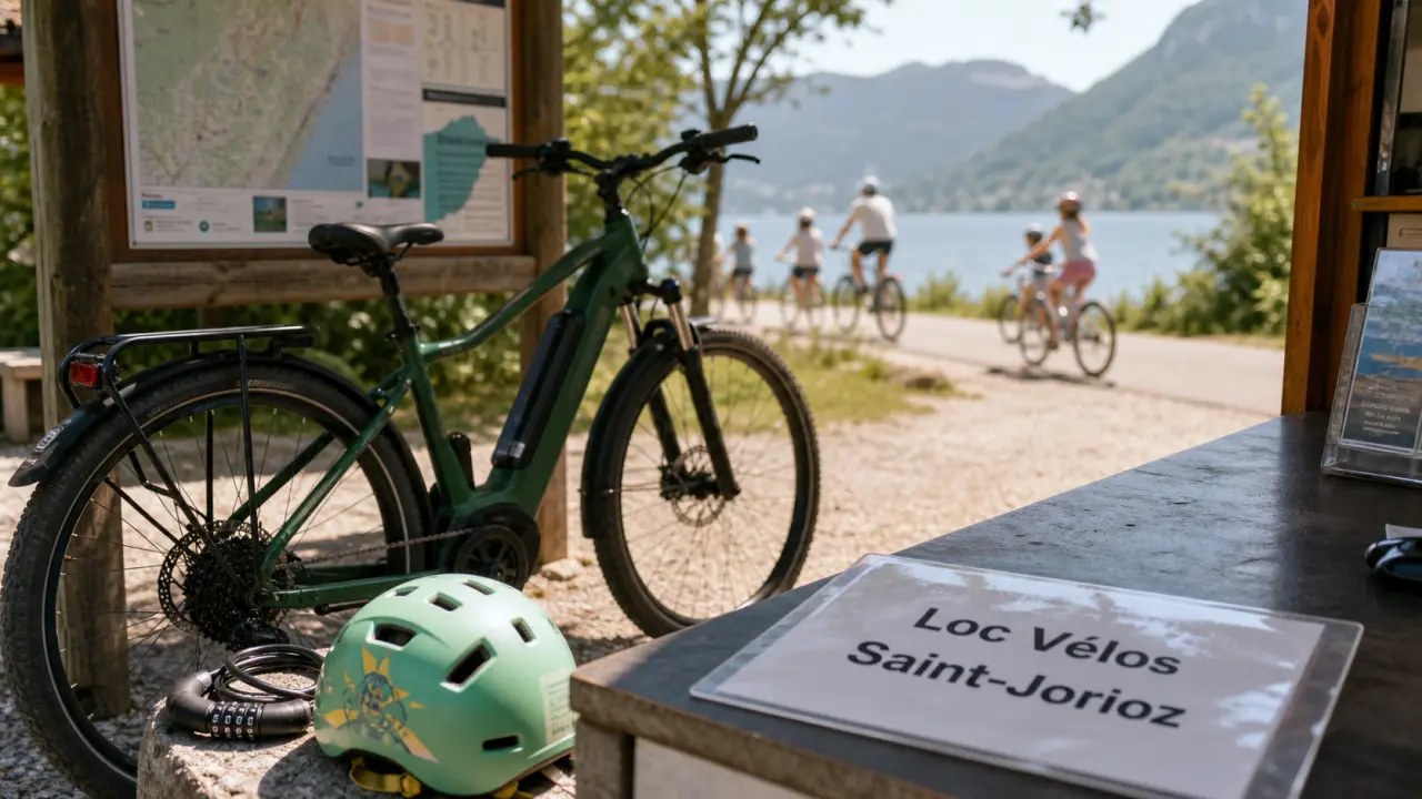 Le Conty Loc Velos bike rental : VAE à louer à Saint-Jorioz, casque enfant et caution claire