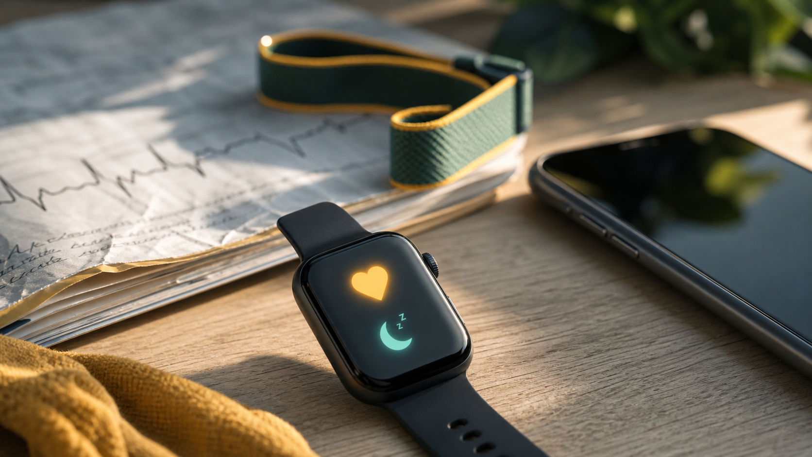 Meilleure montre connectée santé affichant ECG, tension et autonomie sur smartphone